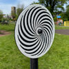 Spinning Spiral Optical Illusion with Alu Post